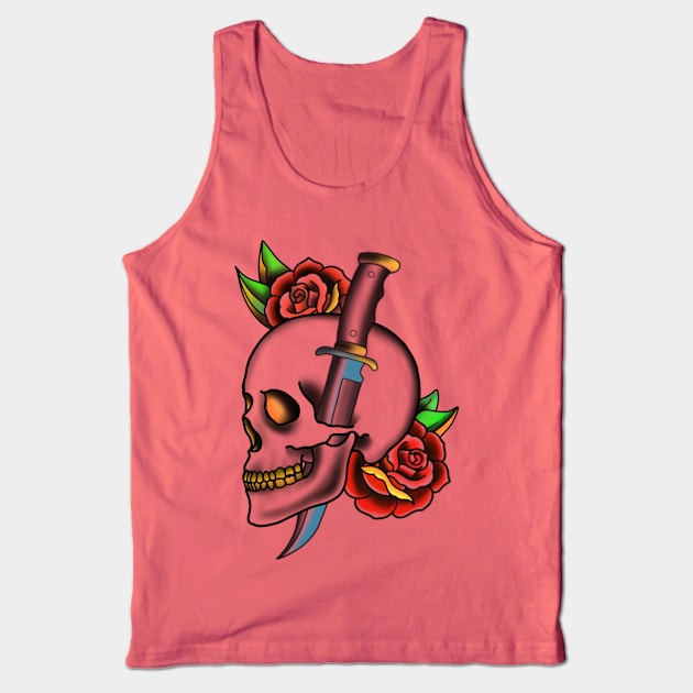 Skull and Sword Tank Top by TattoofaceMiller